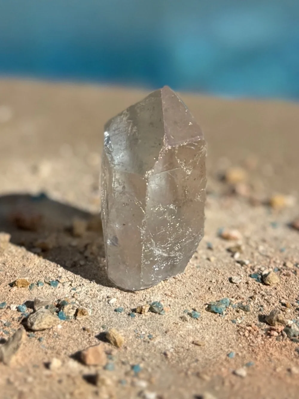 Bahia Angel Aura Grey Garden Phantom Quartz Crystal Point Tower